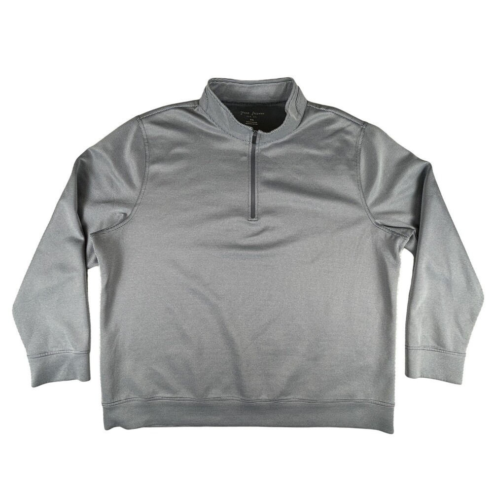 Hickey Freeman Pullover Mens 2XL Gray Quarter Zip Performance Stretch Sweater